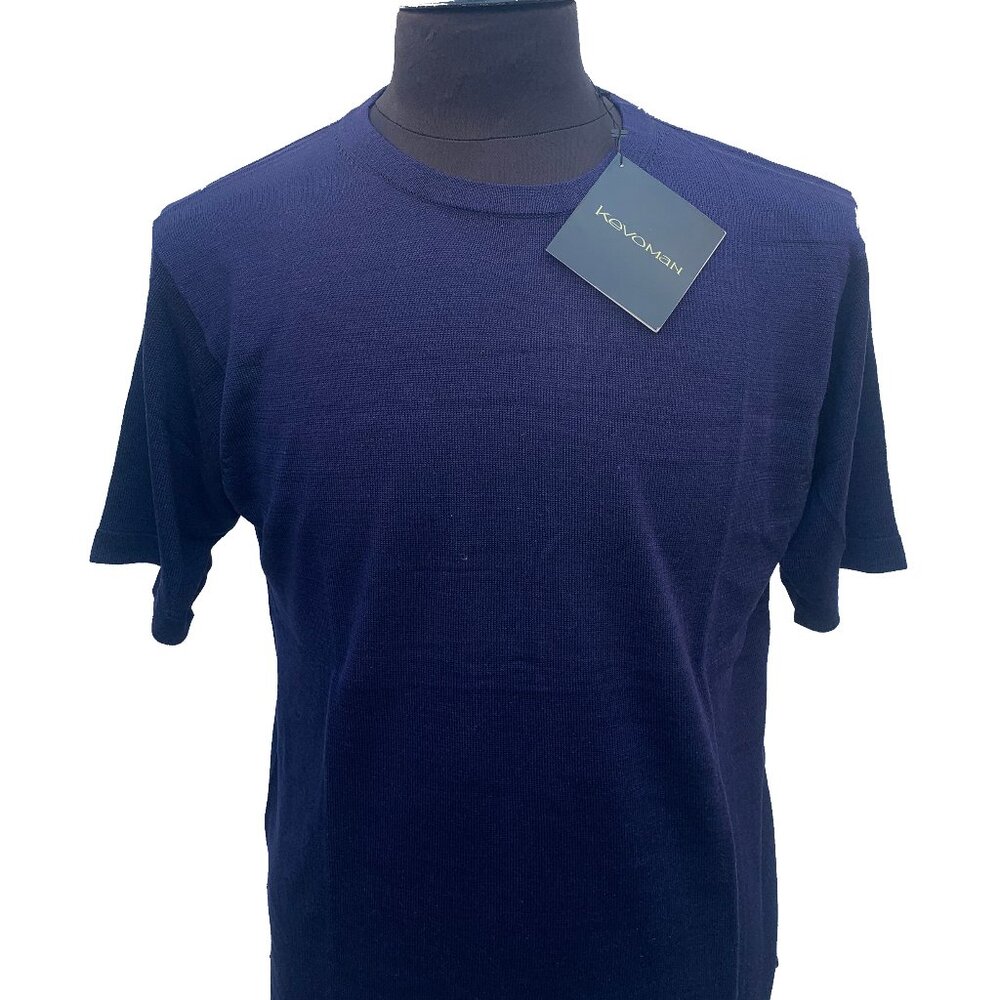 KEVOMAN COLLECTION SHORT SLEEVE 2-PLY 100% SILK CREW NECK T- SHIRT SIZE: M